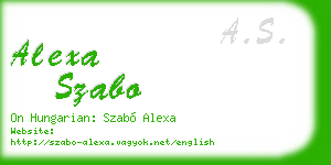 alexa szabo business card
